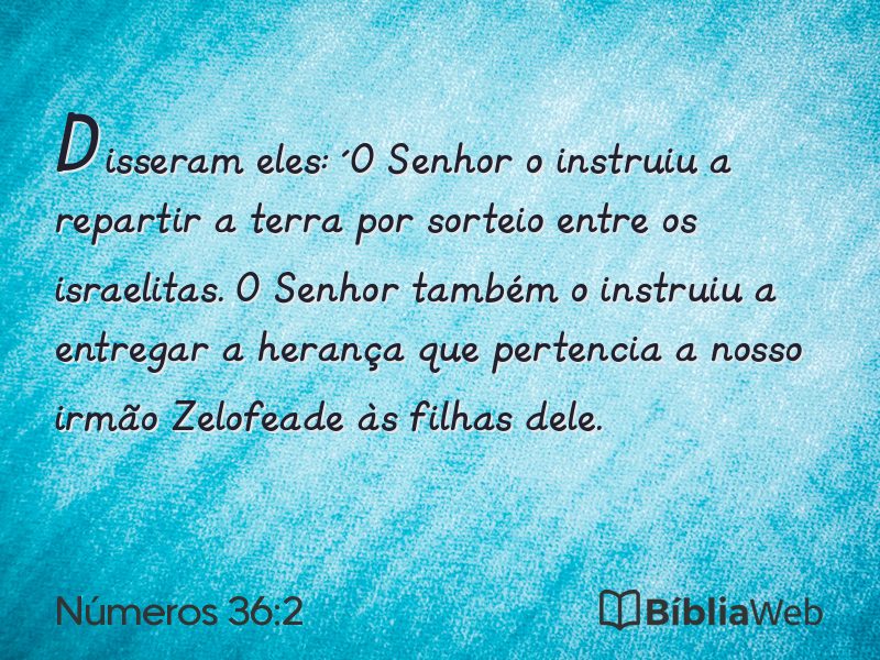Números 36:2 em imagem para compartilhar
