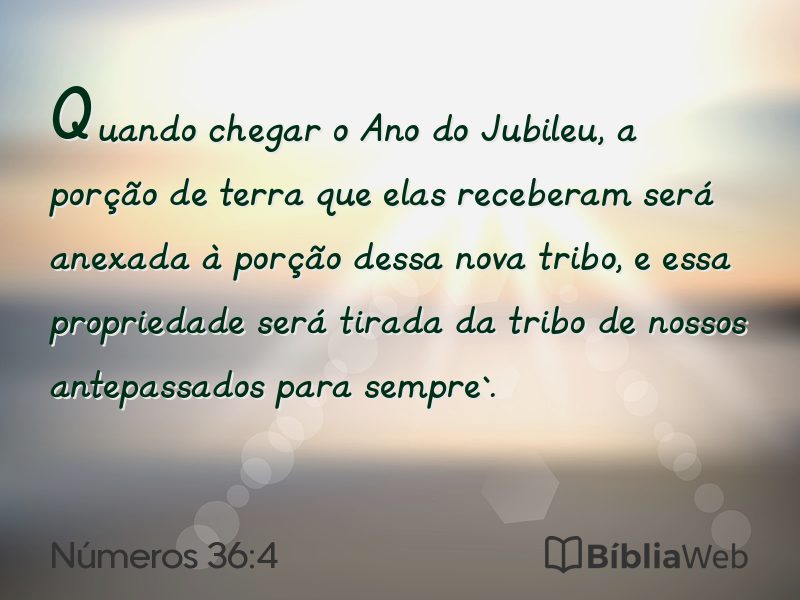 Números 36:4 em imagem para compartilhar