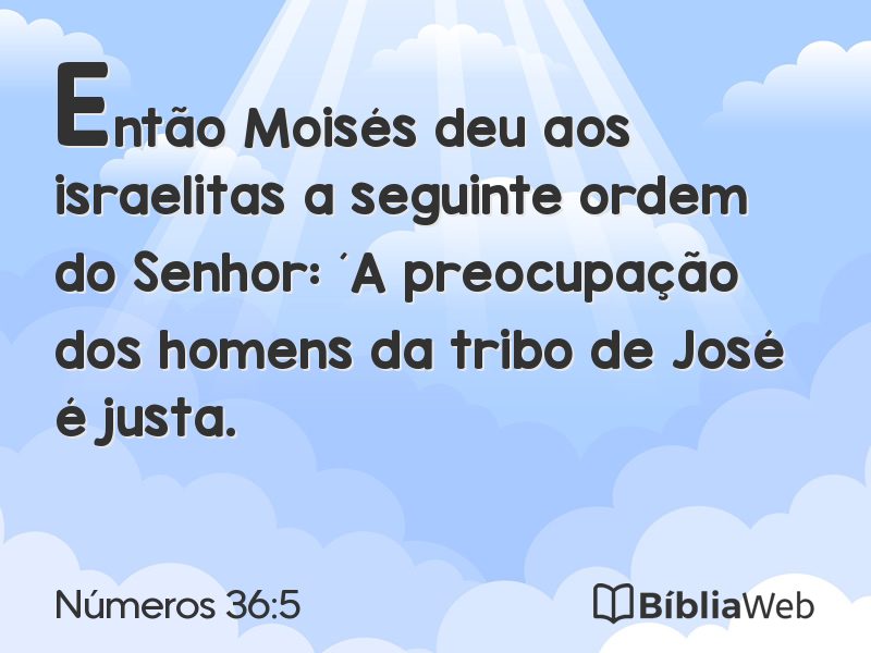 Números 36:5 em imagem para compartilhar