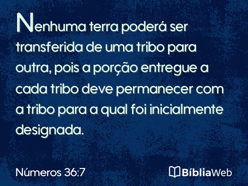 Números 36:7 em imagem para compartilhar