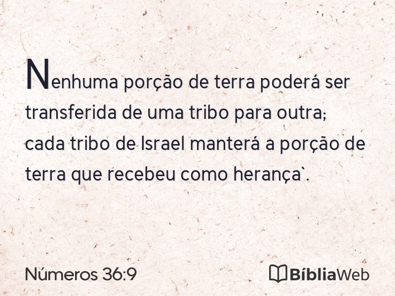 Números 36:9 em imagem para compartilhar
