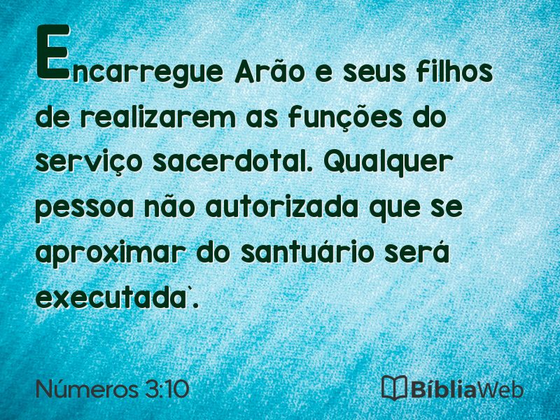 Números 3:10 em imagem para compartilhar