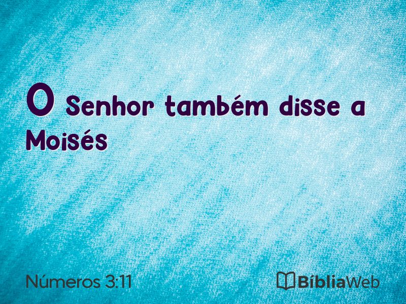 Números 3:11 em imagem para compartilhar