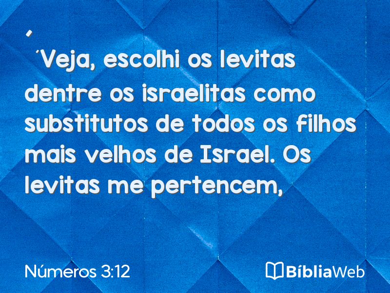Números 3:12 em imagem para compartilhar