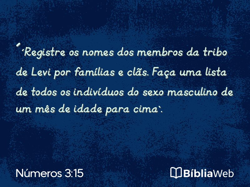 Números 3:15 em imagem para compartilhar