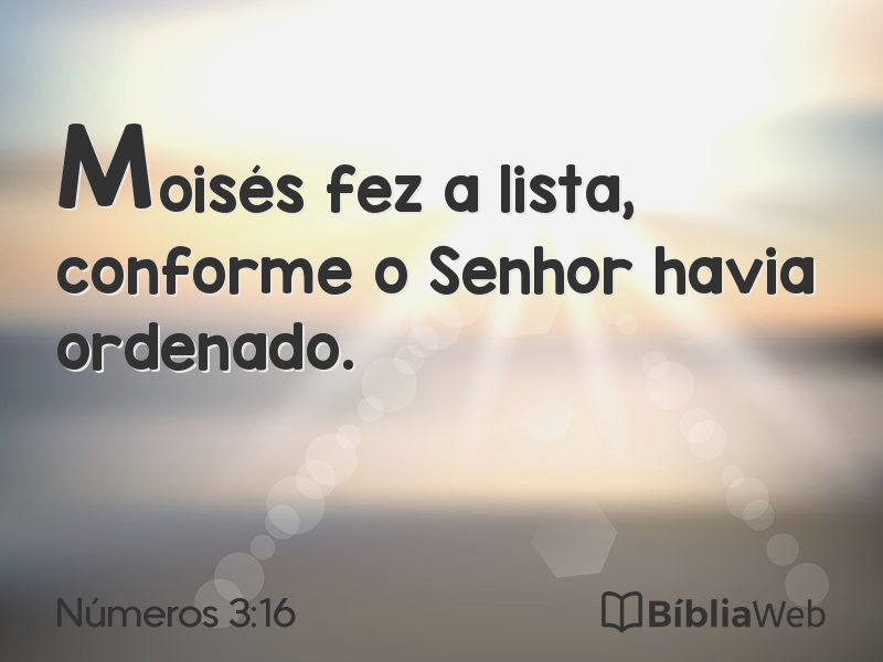 Números 3:16 em imagem para compartilhar