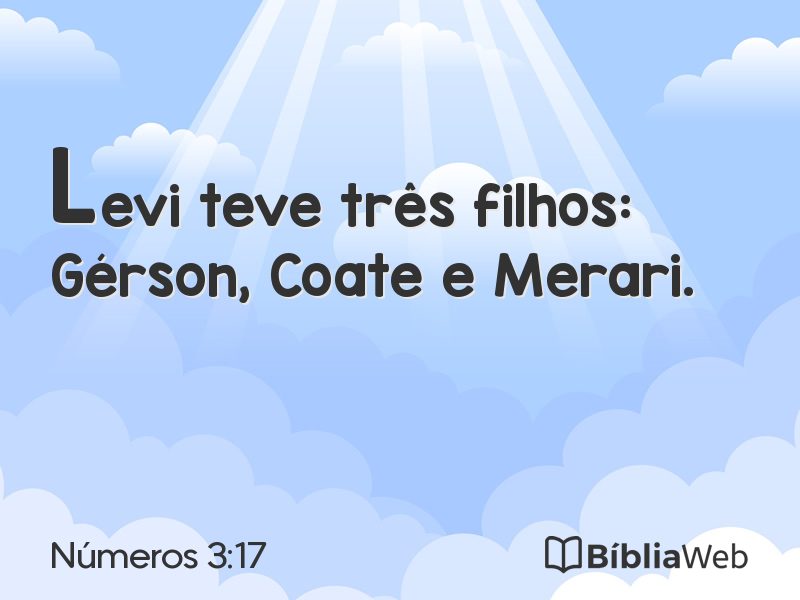 Números 3:17 em imagem para compartilhar