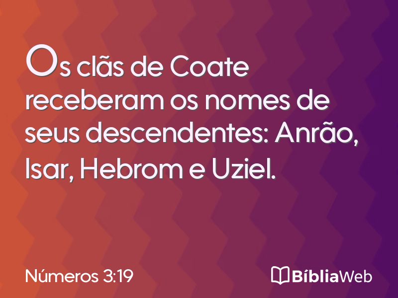Números 3:19 em imagem para compartilhar