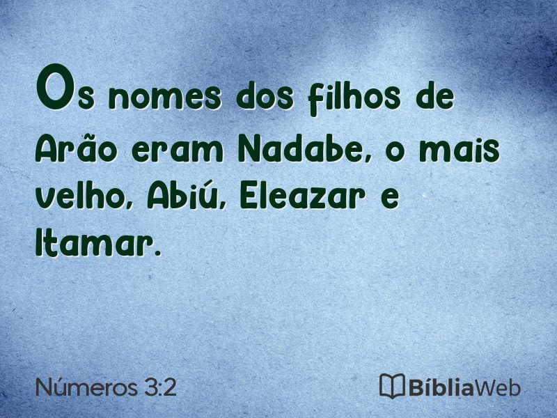 Números 3:2 em imagem para compartilhar