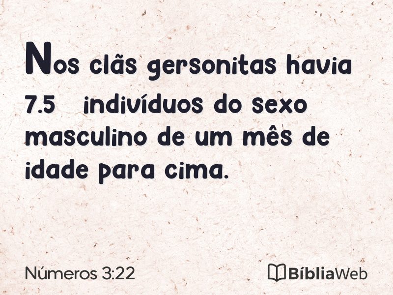 Números 3:22 em imagem para compartilhar