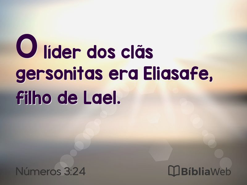 Números 3:24 em imagem para compartilhar