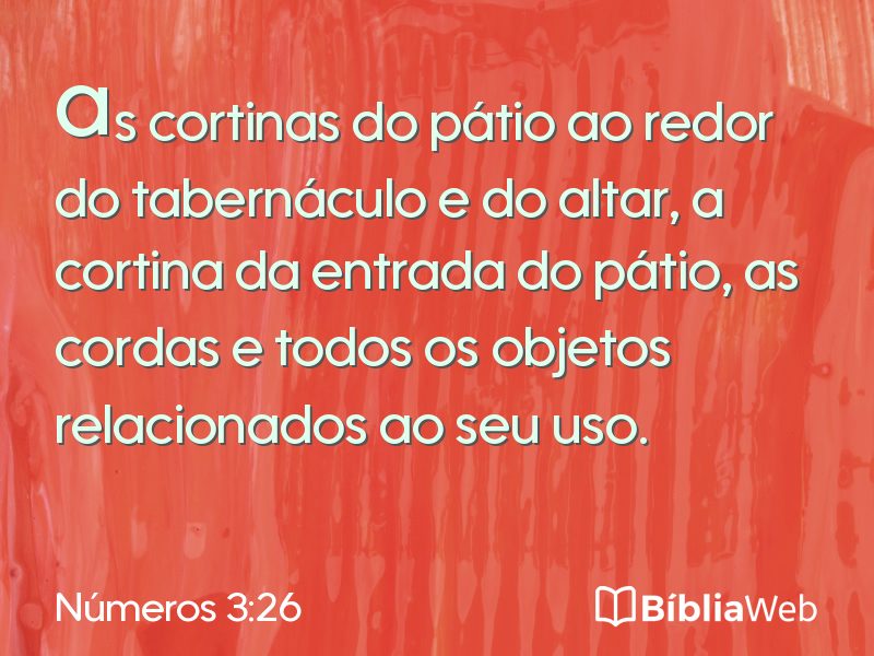 Números 3:26 em imagem para compartilhar