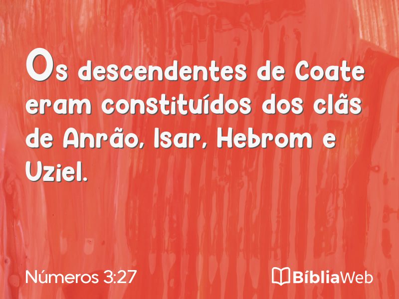 Números 3:27 em imagem para compartilhar