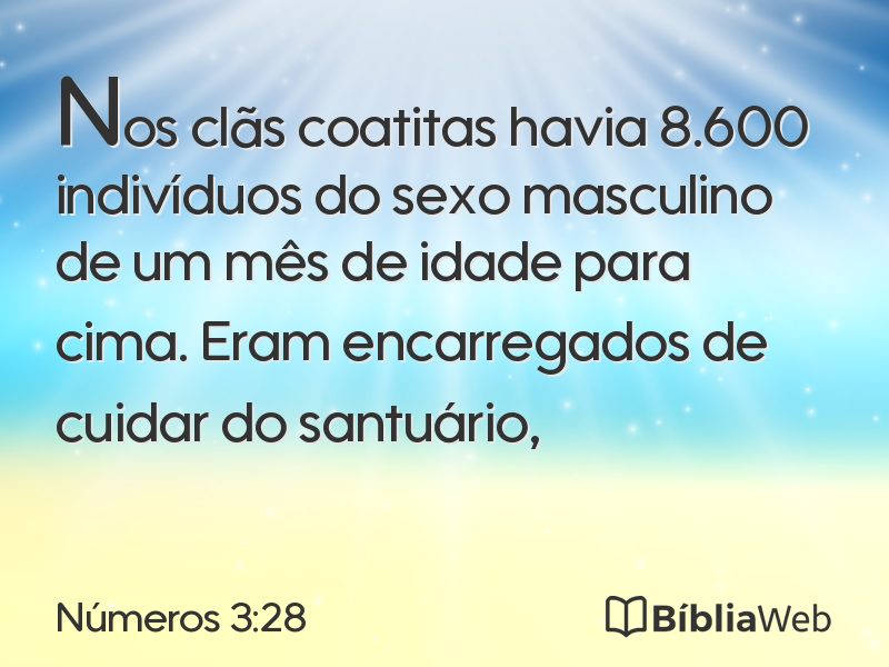 Números 3:28 em imagem para compartilhar