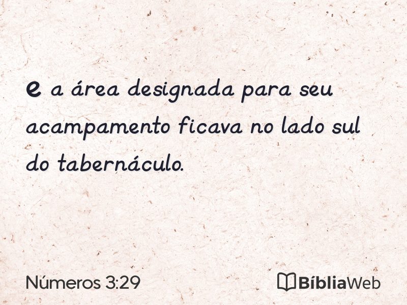 Números 3:29 em imagem para compartilhar