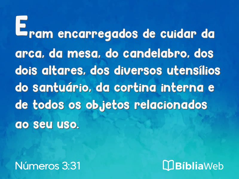 Números 3:31 em imagem para compartilhar