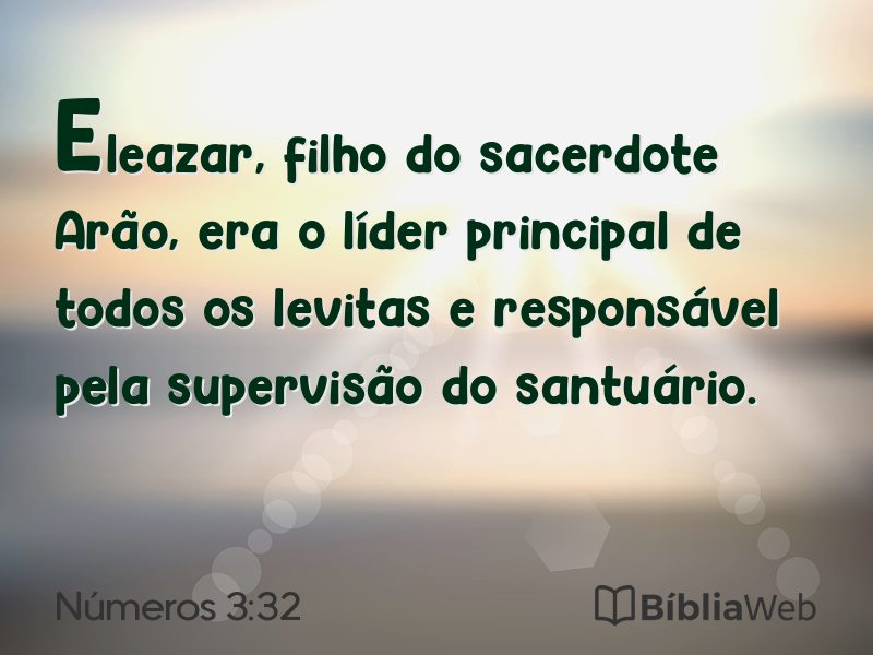 Números 3:32 em imagem para compartilhar