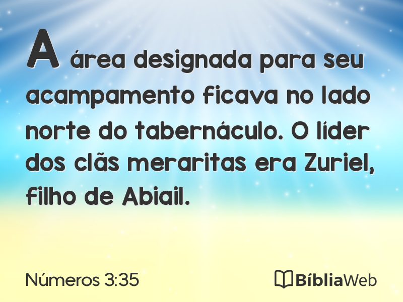 Números 3:35 em imagem para compartilhar