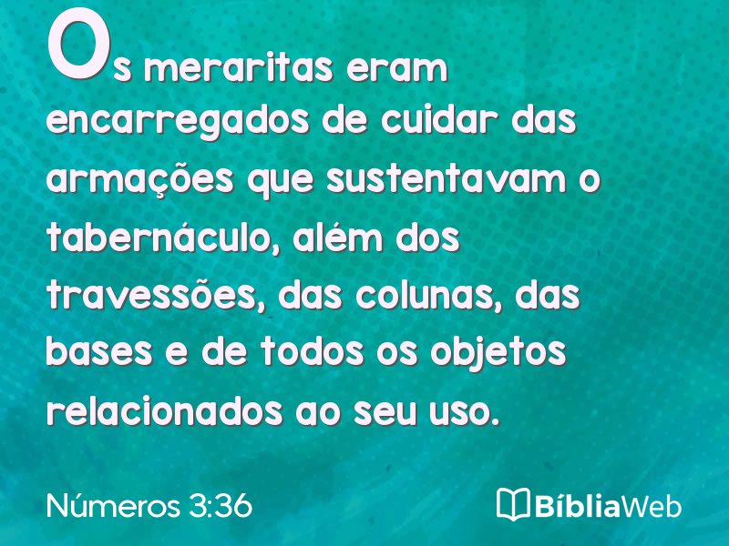 Números 3:36 em imagem para compartilhar