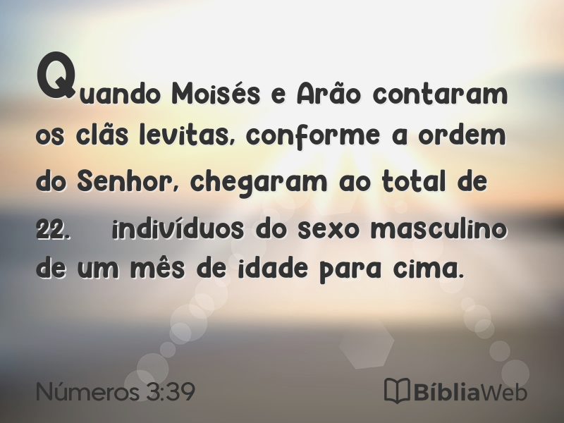Números 3:39 em imagem para compartilhar