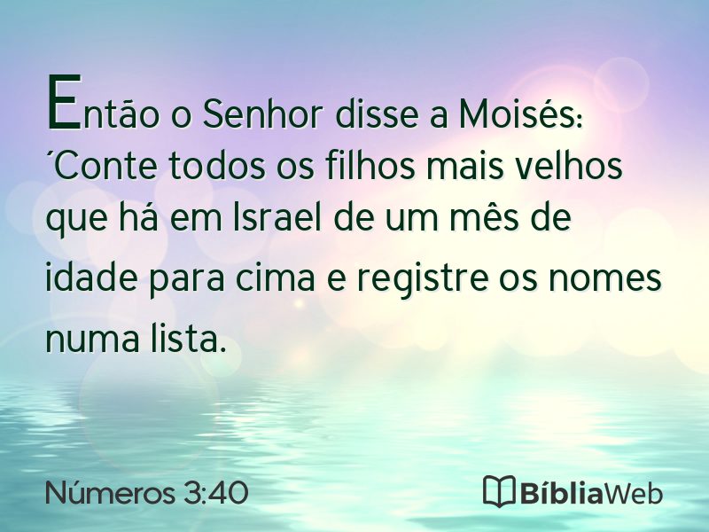 Números 3:40 em imagem para compartilhar