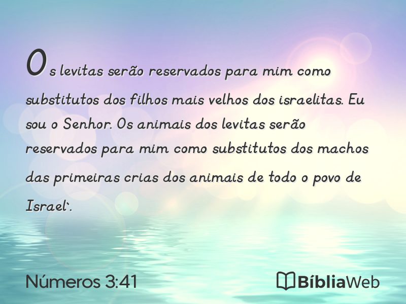 Números 3:41 em imagem para compartilhar
