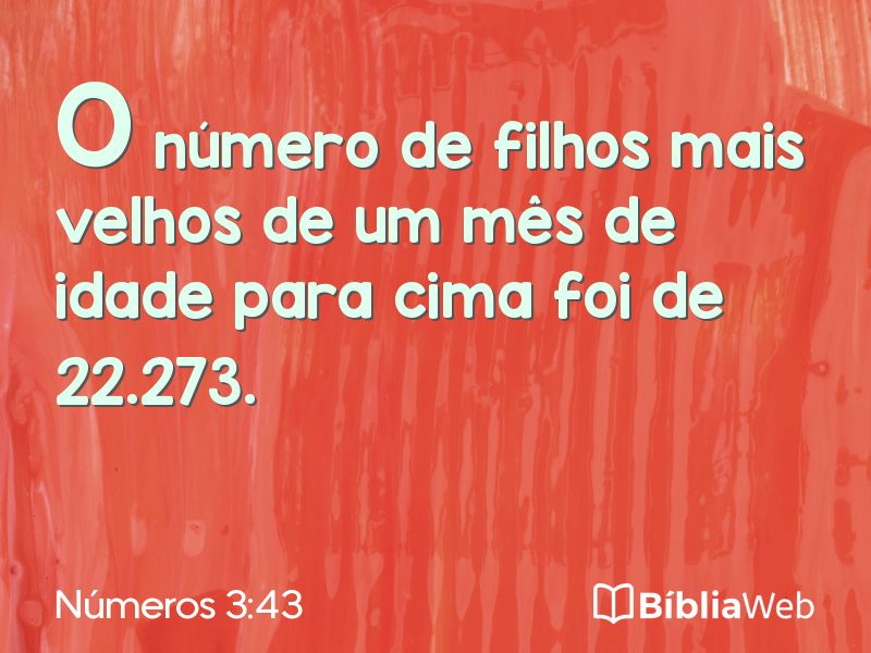 Números 3:43 em imagem para compartilhar