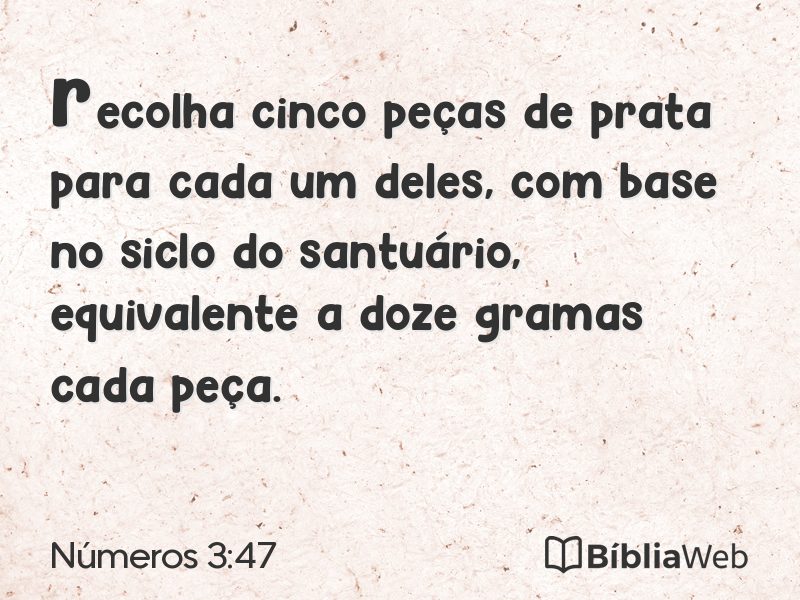 Números 3:47 em imagem para compartilhar