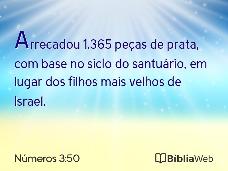 Números 3:50 em imagem para compartilhar
