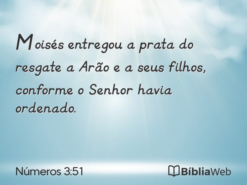 Números 3:51 em imagem para compartilhar