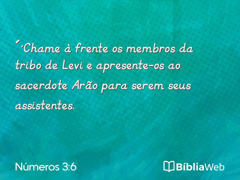 Números 3:6 em imagem para compartilhar
