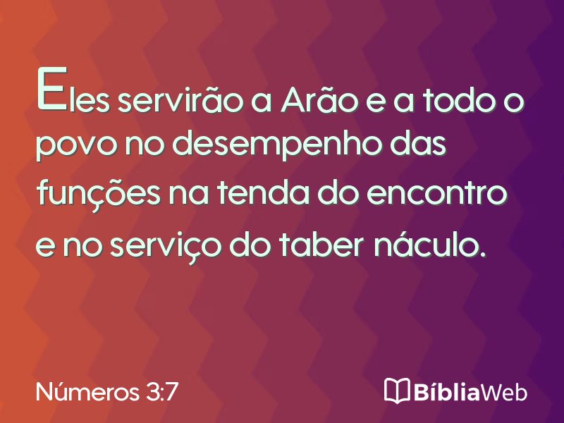 Números 3:7 em imagem para compartilhar