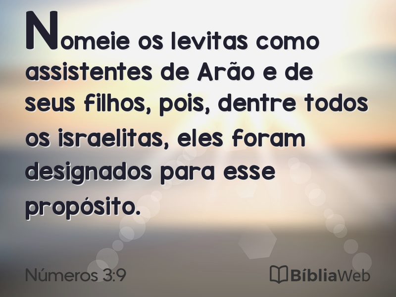 Números 3:9 em imagem para compartilhar