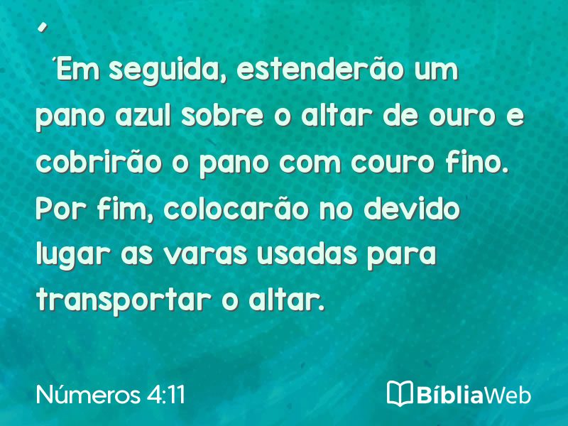 Números 4:11 em imagem para compartilhar