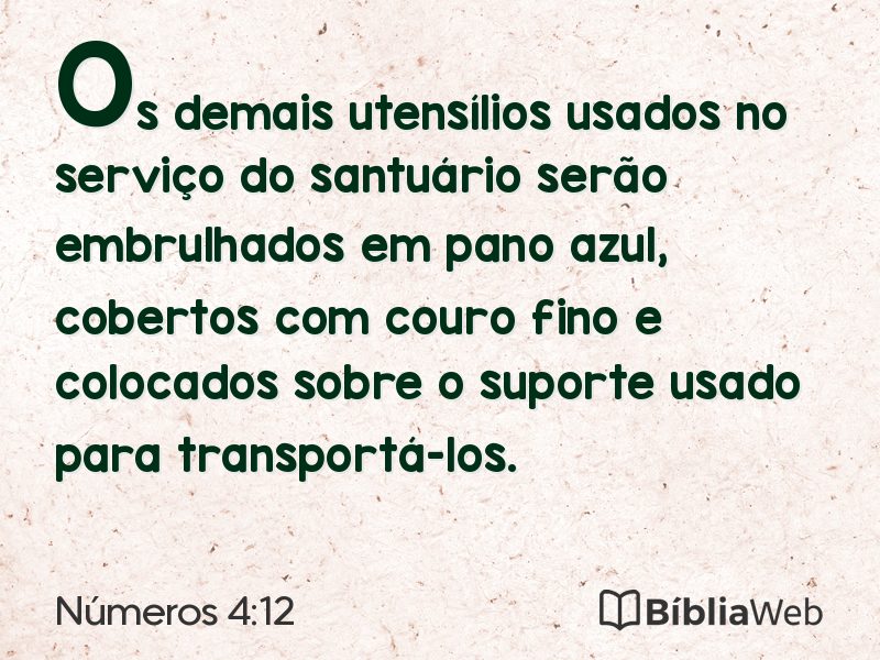 Números 4:12 em imagem para compartilhar