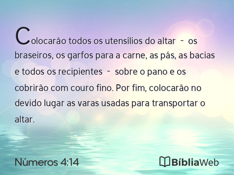 Números 4:14 em imagem para compartilhar