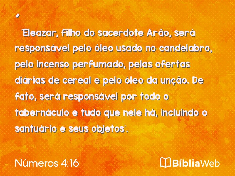 Números 4:16 em imagem para compartilhar
