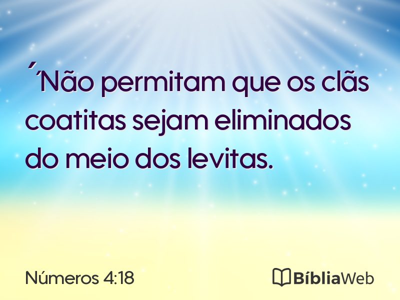 Números 4:18 em imagem para compartilhar