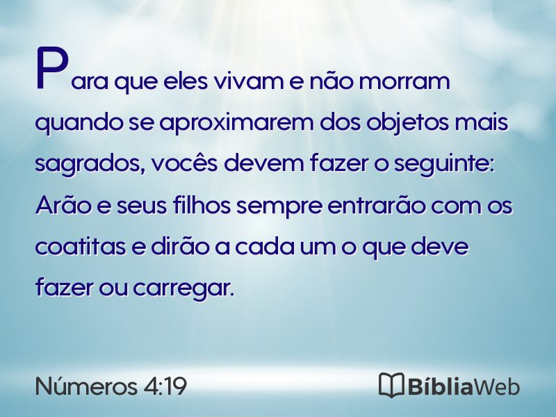 Números 4:19 em imagem para compartilhar