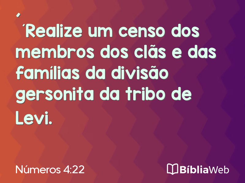 Números 4:22 em imagem para compartilhar