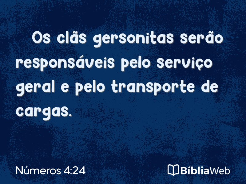 Números 4:24 em imagem para compartilhar