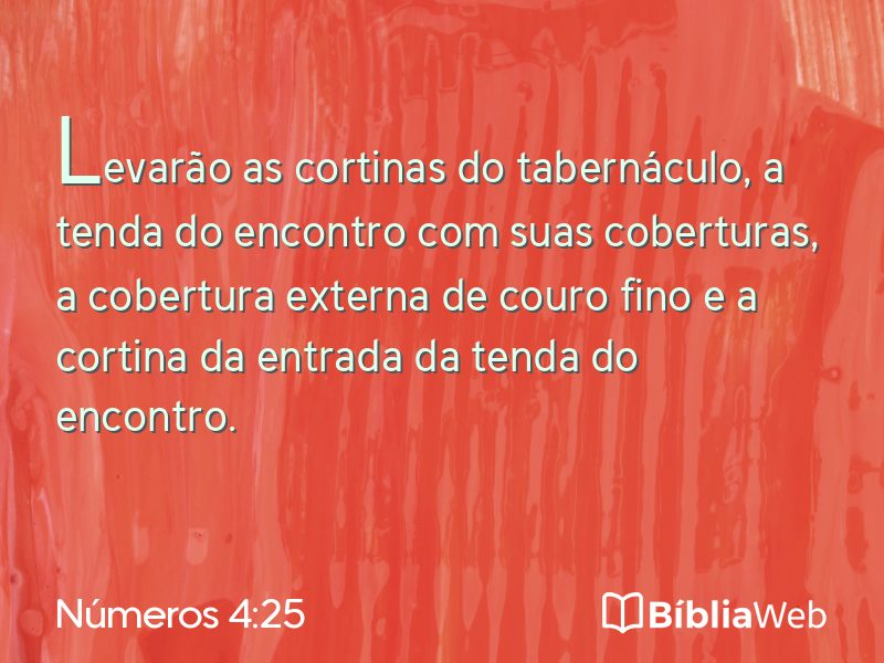 Números 4:25 em imagem para compartilhar