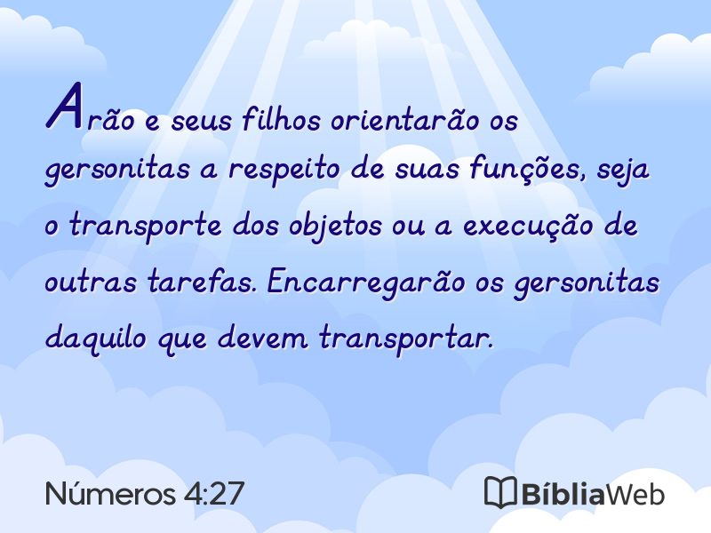 Números 4:27 em imagem para compartilhar
