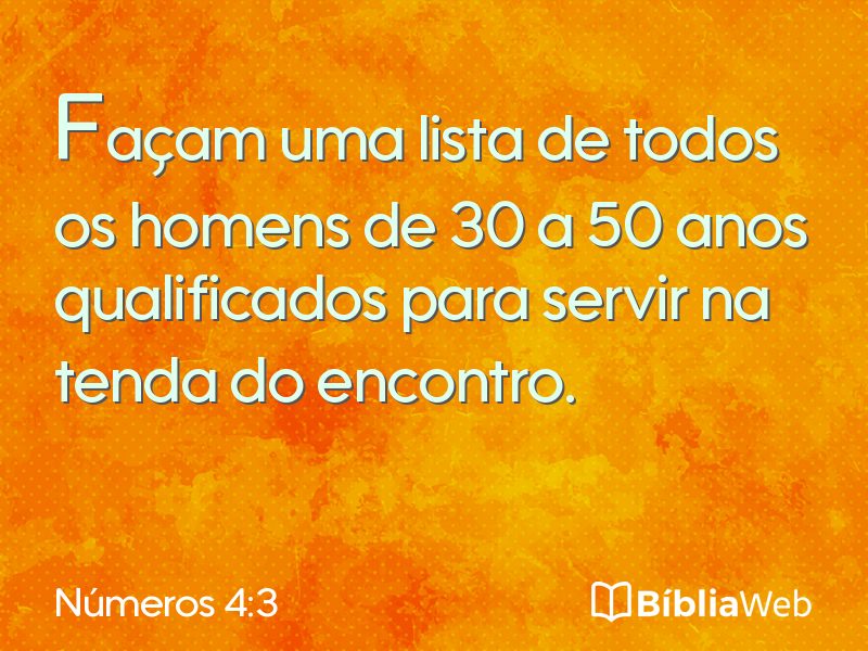 Números 4:3 em imagem para compartilhar