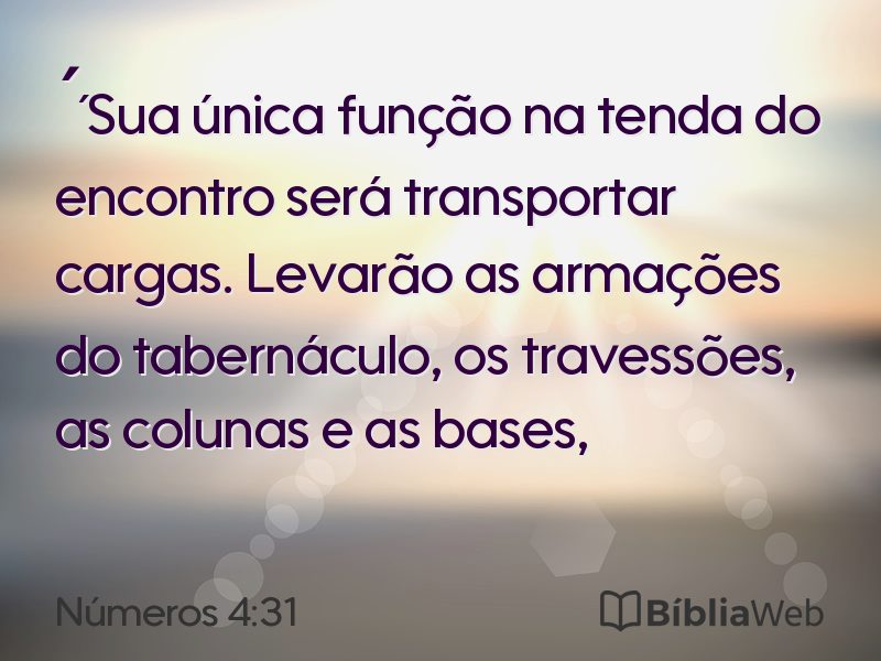 Números 4:31 em imagem para compartilhar
