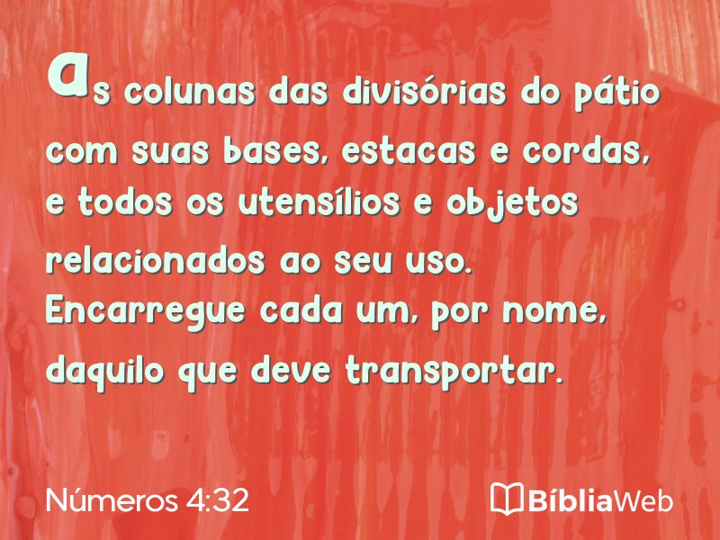 Números 4:32 em imagem para compartilhar