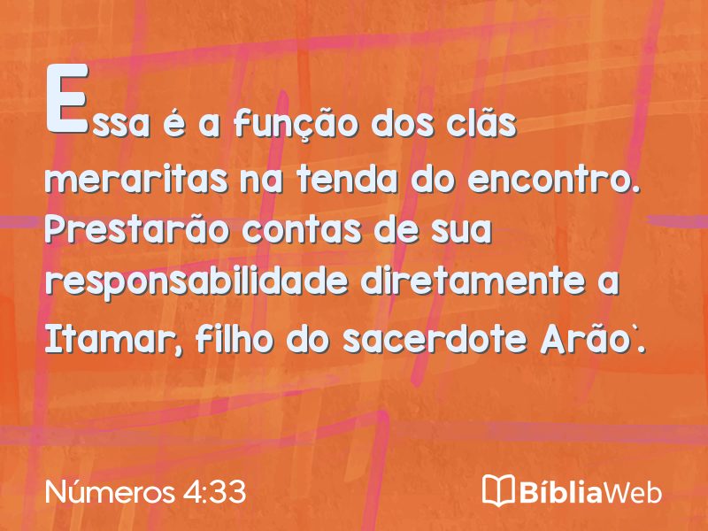 Números 4:33 em imagem para compartilhar