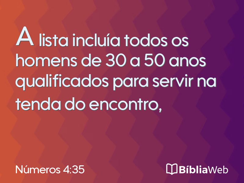 Números 4:35 em imagem para compartilhar