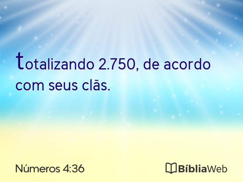 Números 4:36 em imagem para compartilhar