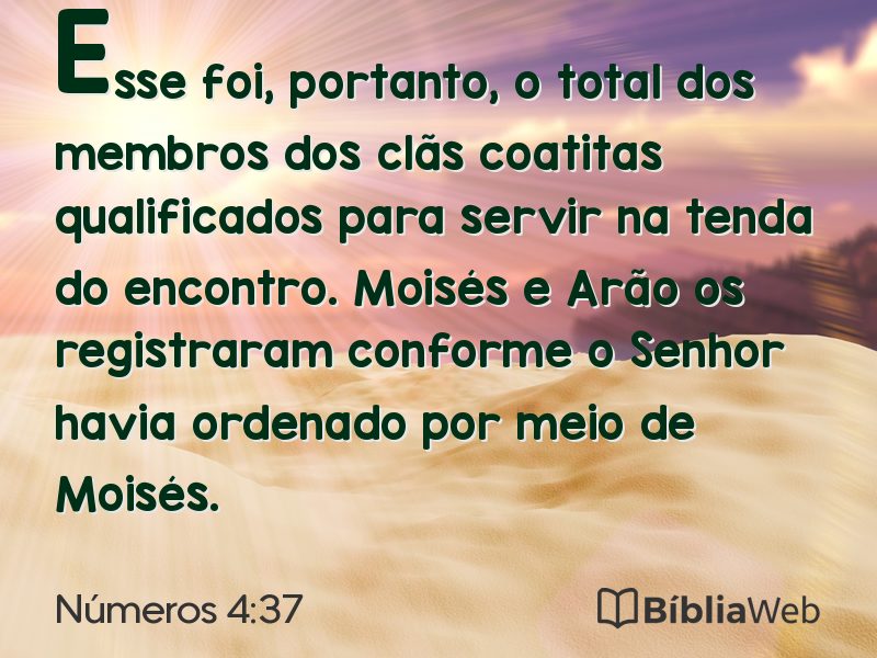 Números 4:37 em imagem para compartilhar